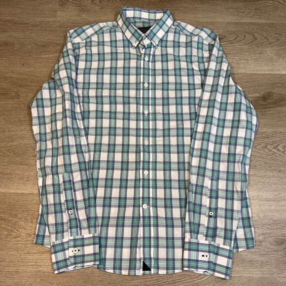Untuckit Shirt Mens M Wrinkle Free‎ Slim Fit Button Down Long Sleeve Plaid - Picture 1 of 6
